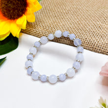 Load image into Gallery viewer, Baby Blue (Blue Chalcedony, Blue Lace Agate) Crystal Bracelet
