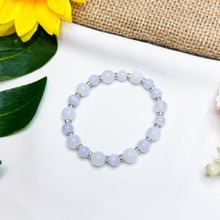 Load image into Gallery viewer, Baby Blue (Blue Chalcedony, Blue Lace Agate) Crystal Bracelet
