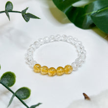 Load image into Gallery viewer, Dainty Citrine (Citrine X Frosted Clear Quartz) Crystal Bracelet
