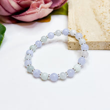 Load image into Gallery viewer, Mini Icy Green (Blue Lace Agate, Green Jade) Crystal Bracelet
