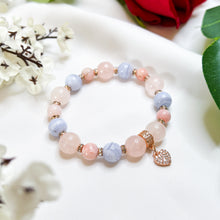 Load image into Gallery viewer, Blue Rose (Blue Lace Agate, Rose Quartz, Pink Opal) Crystal Bracelet
