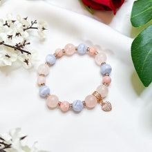 Load image into Gallery viewer, Blue Rose (Blue Lace Agate, Rose Quartz, Pink Opal) Crystal Bracelet
