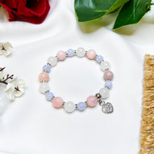 Load image into Gallery viewer, Candy Floss (Blue Lace Agate, Pink Opal, White Jade) Crystal Bracelet
