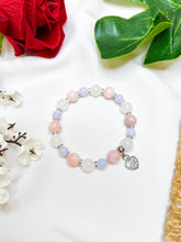 Load image into Gallery viewer, Candy Floss (Blue Lace Agate, Pink Opal, White Jade) Crystal Bracelet
