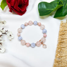 Load image into Gallery viewer, Blue Rose (Blue Lace Agate, Rose Quartz, Pink Opal) Crystal Bracelet
