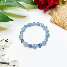 Load image into Gallery viewer, Mystic Blue (Blue Calcite, Blue Aventurine) Crystal Bracelet
