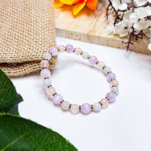 Load image into Gallery viewer, Mini Fairy (Rose Quartz, Kunzite, Green Jade) Crystal Bracelet
