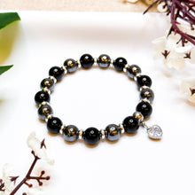 Load image into Gallery viewer, Black Eclipse (Black Tourmaline, Hematite) Crystal Bracelet
