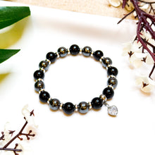 Load image into Gallery viewer, Black Eclipse (Black Tourmaline, Hematite) Crystal Bracelet
