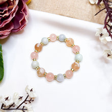 Load image into Gallery viewer, Sakura Bloom (Rose Quartz, Sakura Agate, Green Jade) Crystal Bracelet
