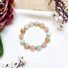 Load image into Gallery viewer, Sakura Bloom (Rose Quartz, Sakura Agate, Green Jade) Crystal Bracelet
