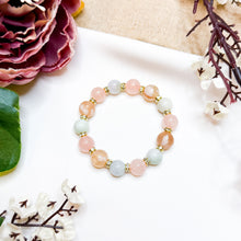 Load image into Gallery viewer, Sakura Bloom (Rose Quartz, Sakura Agate, Green Jade) Crystal Bracelet
