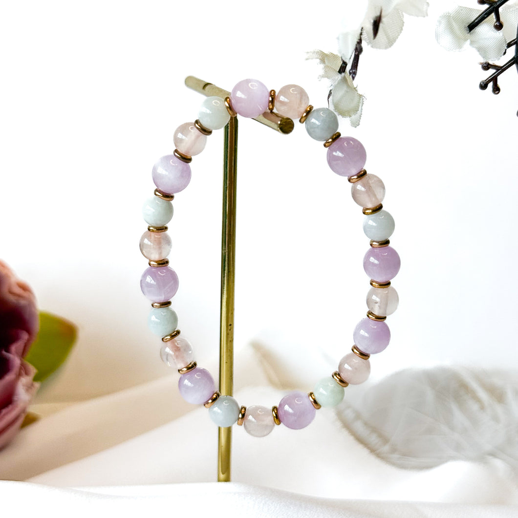 Mini Fairy (Rose Quartz, Kunzite, Green Jade) Crystal Bracelet