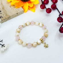 Load image into Gallery viewer, Pink Buttercream (Rose Quartz, Trochus Shell, Mother of Pearl) Crystal Bracelet
