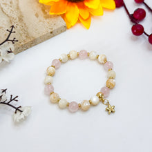 Load image into Gallery viewer, Pink Buttercream (Rose Quartz, Trochus Shell, Mother of Pearl) Crystal Bracelet
