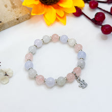 Load image into Gallery viewer, Marshmallow (Rose Quartz, Blue Chalcedony, Icy Green Jade) Crystal Bracelet
