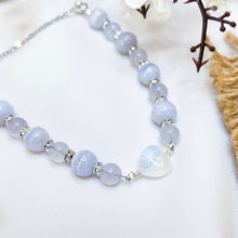 Load image into Gallery viewer, Baby Blue (Blue Chalcedony, Blue Lace Agate, Rainbow Moonstone) Crystal Magnetic Bracelet
