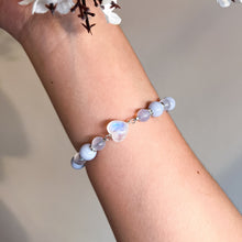 Load image into Gallery viewer, Baby Blue (Blue Chalcedony, Blue Lace Agate, Rainbow Moonstone) Crystal Magnetic Bracelet
