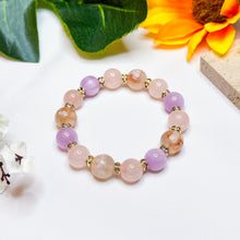 Load image into Gallery viewer, Sakura Rose (Rose Quartz, Sakura Agate, Kunzite) Crystal Bracelet
