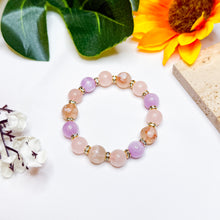 Load image into Gallery viewer, Sakura Rose (Rose Quartz, Sakura Agate, Kunzite) Crystal Bracelet
