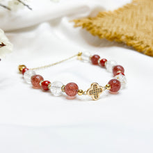 Load image into Gallery viewer, Lady Rouge Magnetic Crystal Bracelet (Garnet, Strawberry Quartz, Frosted Clear Quartz)
