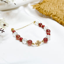 Load image into Gallery viewer, Lady Rouge Magnetic Crystal Bracelet (Garnet, Strawberry Quartz, Frosted Clear Quartz)
