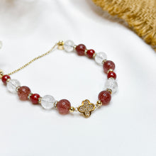 Load image into Gallery viewer, Lady Rouge Magnetic Crystal Bracelet (Garnet, Strawberry Quartz, Frosted Clear Quartz)
