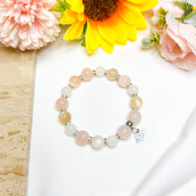 Load image into Gallery viewer, Honey Peach (Rose Quartz, Peach Moonstone, White Jade) Crystal Bracelet
