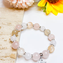 Load image into Gallery viewer, Honey Peach (Rose Quartz, Peach Moonstone, White Jade) Crystal Bracelet
