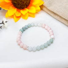 Load image into Gallery viewer, Mini Tiana (Grade 3A Mexico Pink Opal, Green Jade) Crystal Bracelet
