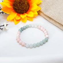 Load image into Gallery viewer, Mini Tiana (Grade 3A Mexico Pink Opal, Green Jade) Crystal Bracelet
