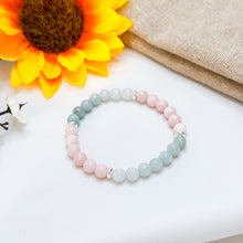 Load image into Gallery viewer, Mini Tiana (Grade 3A Mexico Pink Opal, Green Jade) Crystal Bracelet

