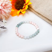 Load image into Gallery viewer, Mini Tiana (Grade 3A Mexico Pink Opal, Green Jade) Crystal Bracelet
