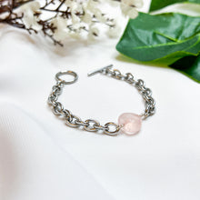 Load image into Gallery viewer, Rose Quartz Tarnish Resistant 304 Stainless Steel Crystal Bracelet
