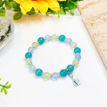 Load image into Gallery viewer, Minty Melon (Santa Maria Aquamarine, Peru Amazonite, Prehnite) Crystal Bracelet
