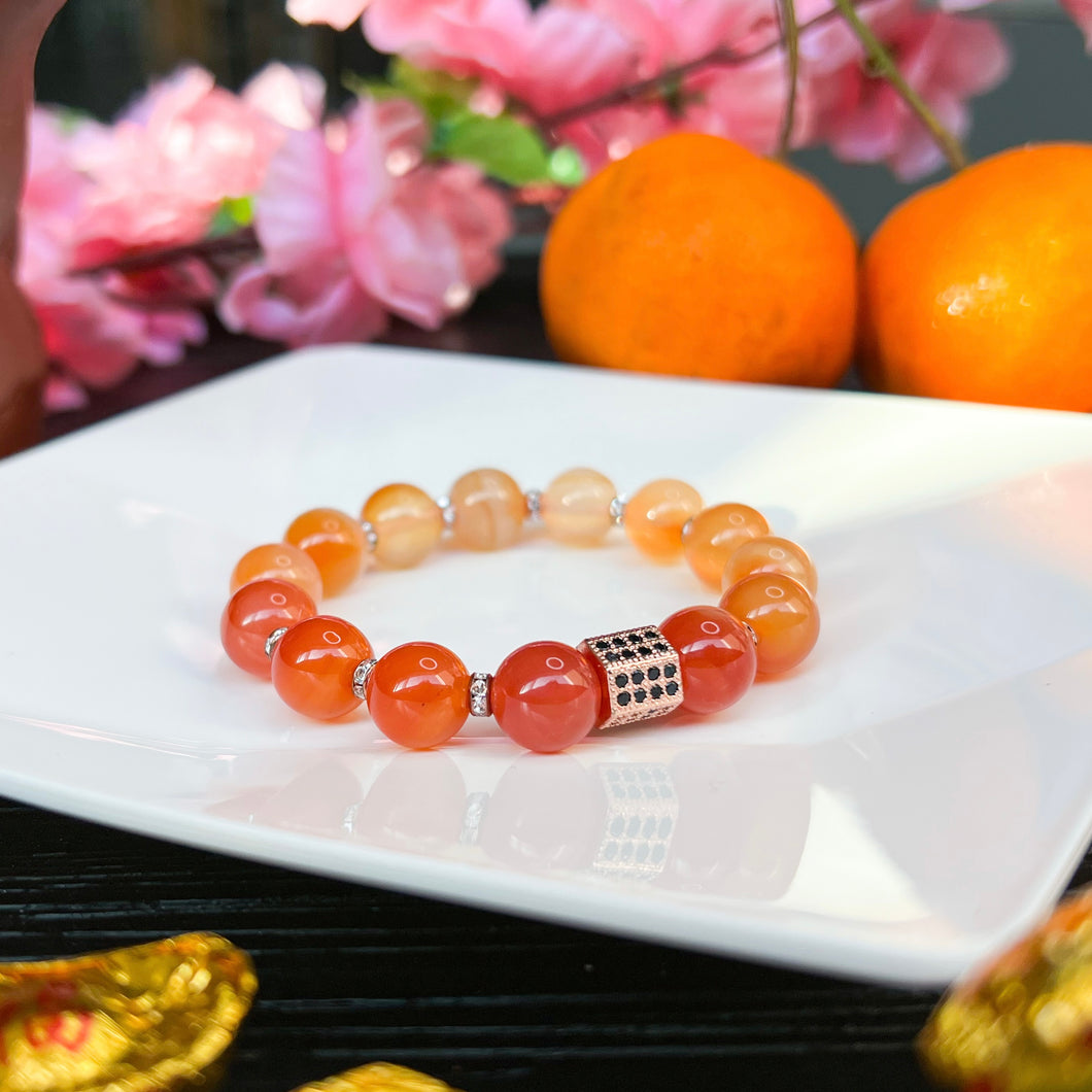 Carnelian Crystal Bracelet (Rose Gold Edition)