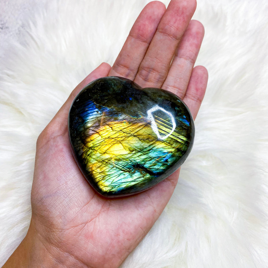 Labradorite Heart Stone