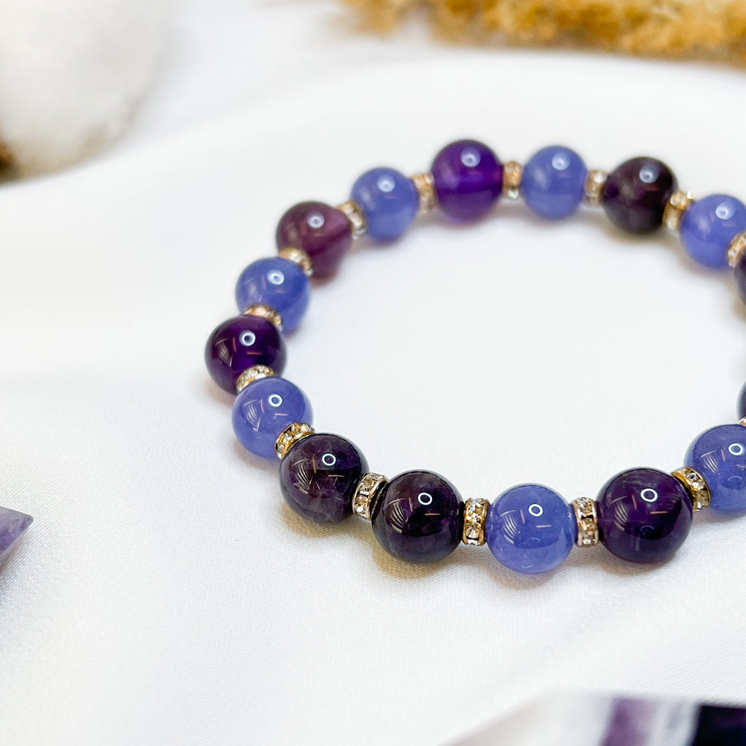 Amethyst x Tanzanite Crystal Bracelet