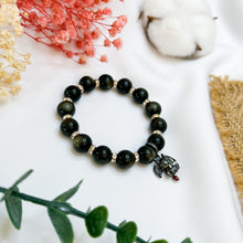 Load image into Gallery viewer, Golden Sheen Obsidian (w/ S925 Night Fury) Crystal Bracelet
